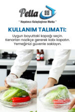 Pella 100 Adet Pratik Tazeliği Koruyan Tencere ve Tabak Bonesi | Çok Amaçlı Kapak Gıda Bonesi - Görsel 2