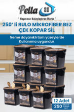 Pella 250 Adet Ekonomik-Pratik Çek-Kopar Rulo Mikrofiber Temizlik Bezi 17x18 cm - Görsel 7