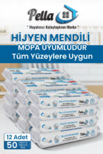 Pella Yüzey Temizlik Havlusu, Çok Amaçlı Temizlik Mendili, Mop Bezi, 50 Yaprak X 3 Adet, 22x36 Cm - Görsel 7