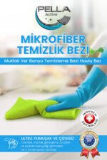 Pella 8'li Çok Amaçlı Genel Temizlik Bezi, Mikrofiber Havlu Bez 30X30cm - Görsel 4