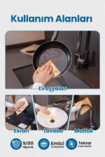 Pella 250 Adet Ekonomik-Pratik Çek-Kopar Rulo Mikrofiber Temizlik Bezi 17x18 cm - Görsel 2