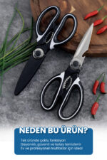 Pella Paslanmaz Çelik Mutfak Makası Çok Amaçlı Fonksiyonlu (1 adet) - Görsel 3