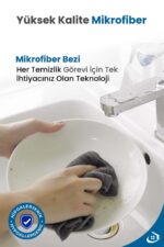 Pella İthal Mutfak Bezi (MİKROFİBER) , Gri (40 CM X 40 CM) (3 ADET) - Görsel 3