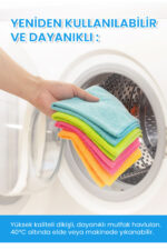 Pella 8'li Çok Amaçlı Genel Temizlik Bezi, Mikrofiber Havlu Bez 30X30cm - Görsel 6