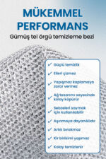 Pella 10’lu Hijyenik Bulaşık Ovma Teli- Çift Katlı Zor Kir ve Yağ Çözücü (20x20 cm) - Görsel 4