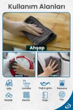 Pella İthal Mutfak Bezi (MİKROFİBER) , Gri (40 CM X 40 CM) (3 ADET) - Görsel 4