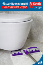 Pella Yüzey Temizlik Havlusu, Çok Amaçlı Temizlik Mendili, Mop Bezi, 50 Yaprak X 3 Adet, 22x36 Cm - Görsel 6