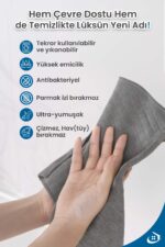 Pella İthal Mutfak Bezi (MİKROFİBER) , Gri (40 CM X 40 CM) (3 ADET) - Görsel 5