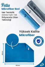 Pella İthal 3'lü Mikrofiber Temizlik Bezi, Cam, Araba, Mutfak, Fiber Bez (40 X 60 CM) - Görsel 6