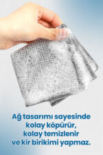 Pella 10’lu Hijyenik Bulaşık Ovma Teli- Çift Katlı Zor Kir ve Yağ Çözücü (20x20 cm) - Görsel 5