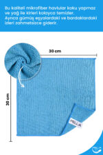 Pella 8'li Çok Amaçlı Genel Temizlik Bezi, Mikrofiber Havlu Bez 30X30cm - Görsel 8