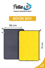 Pella ( 50x70 Cm ) Büyük Boy Mikrofiber Oto Yıkama Ve Araba Kurulama Bezi Ekstra Su Emici (1 adet) - Görsel 7