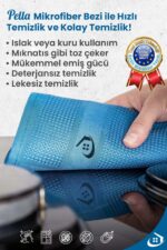 Pella İthal 3'lü Mikrofiber Temizlik Bezi, Cam, Araba, Mutfak, Fiber Bez (40 X 60 CM) - Görsel 4