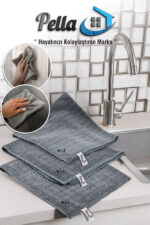 Pella İthal Mutfak Bezi (MİKROFİBER) , Gri (40 CM X 40 CM) (3 ADET) - Görsel 8