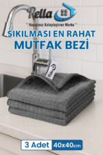 Pella İthal Mutfak Bezi (MİKROFİBER) , Gri (40 CM X 40 CM) (3 ADET)