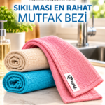 Premium 3’lü Renkli Kareli Mutfak Bezi 40x40 cm – Çok Amaçlı